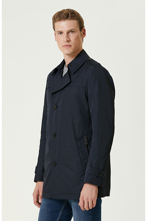 Lacivert Pardösü - 4