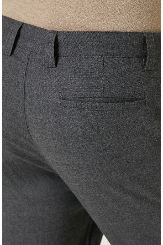 Gri Yün Karışımlı Pantolon - 5