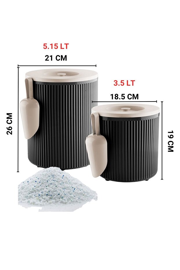 2 Adet Toz Ve Tablet Deterjan Saklama Kutusu Deterjan Saklama Kabı - 4