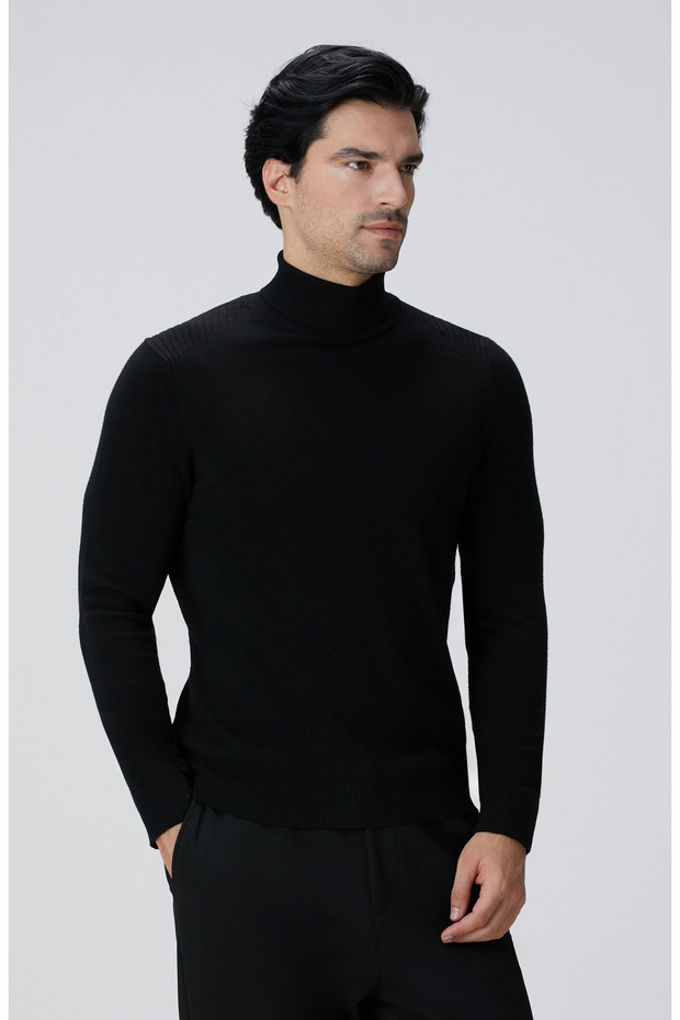 Siyah Basic Triko - 5