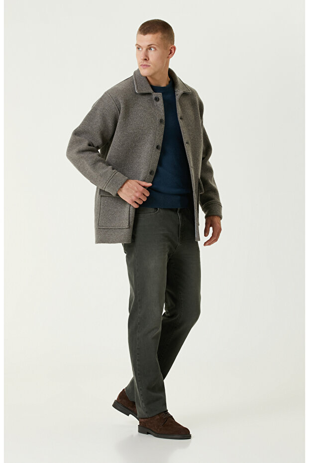 Limited Indigo Kaşmir Karışımlı Basic Kazak - 3