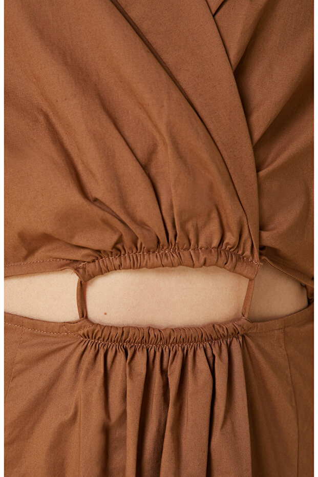 Karamel Maxi Elbise - 5