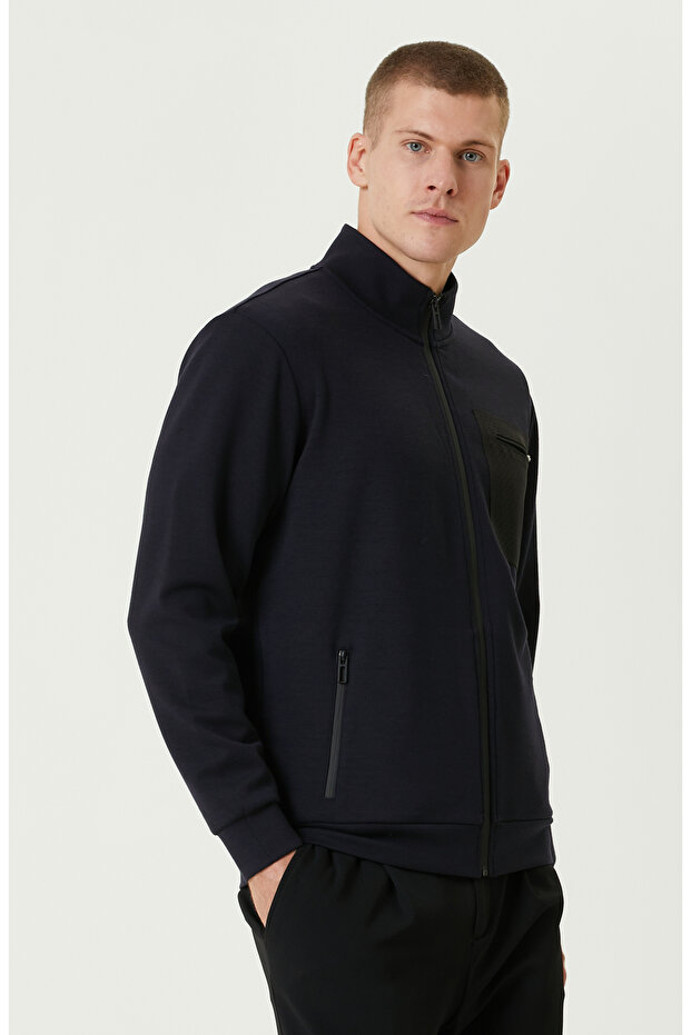 Lacivert N-Tech Fermuarlı SweaTshirt - 4