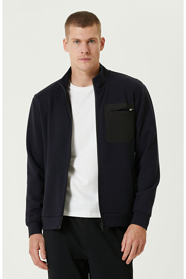 Lacivert N-Tech Fermuarlı SweaTshirt - 1