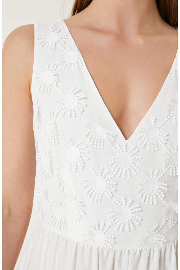 Limited Ekru Maksi Elbise - 5