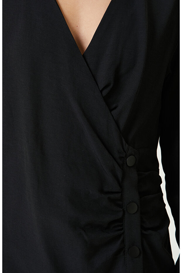 Siyah Mini Elbise - 5