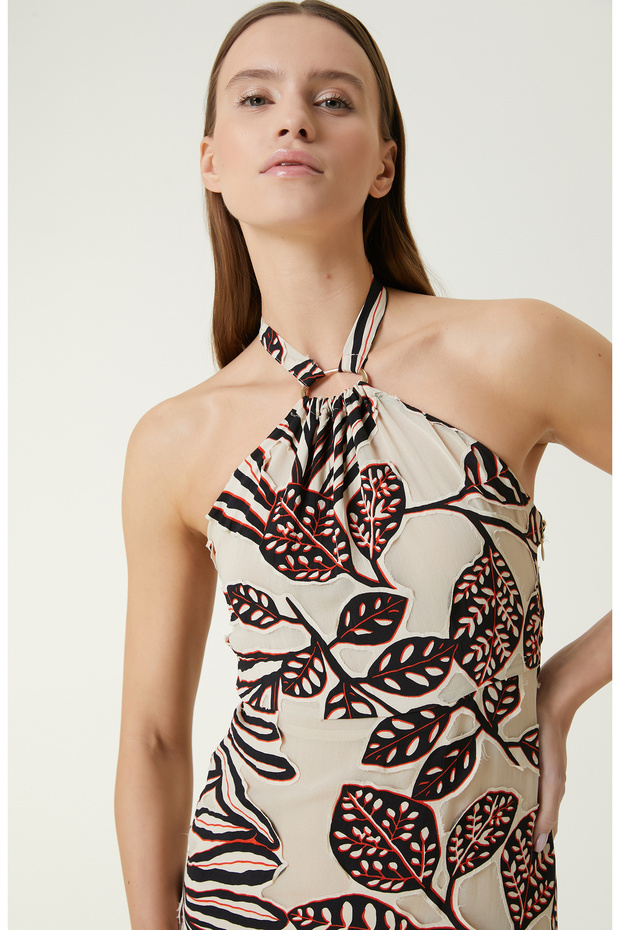 Limited Bej Maxi Elbise - 2