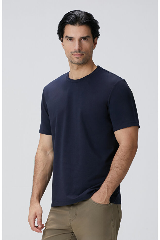 N-Tech Lacivert Basic T-shirt - 4