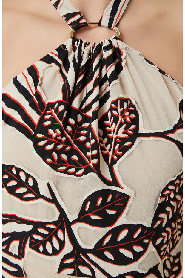 Limited Bej Maxi Elbise - 4