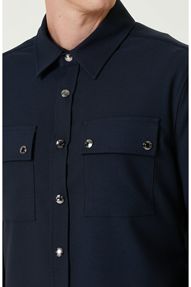 Lacivert Dış Gömlek - 6