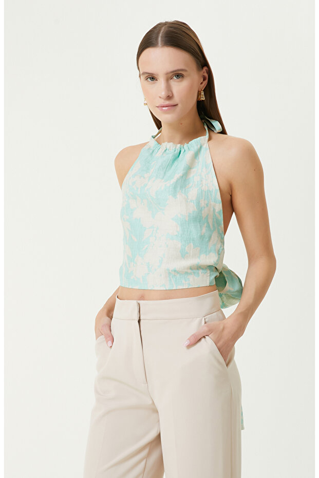 Mint Desenli Bluz - 4