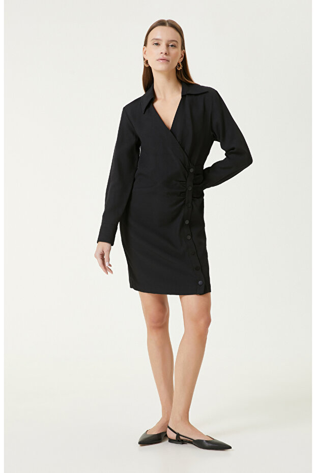 Siyah Mini Elbise - 3