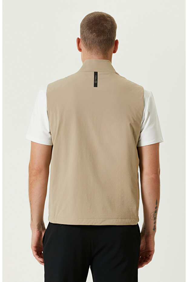 Bej N-Tech Dik Yaka Casual Yelek - 5