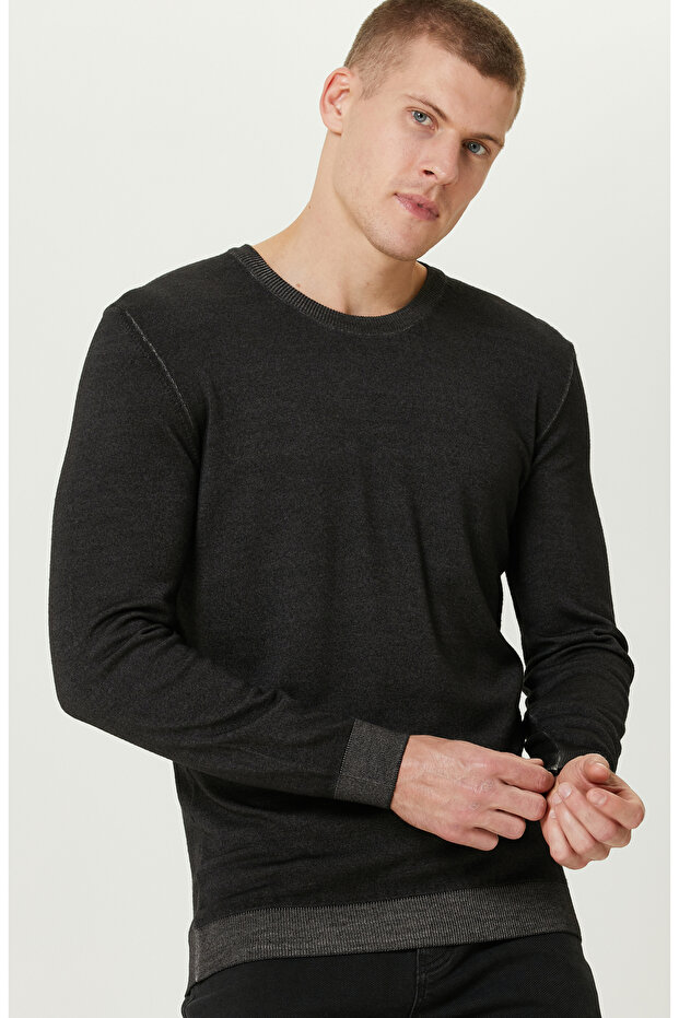 Antrasit Yün Triko Kazak - 2