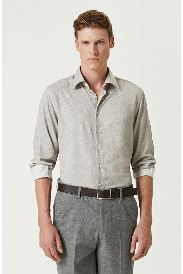 Bej Comfort Fit Gömlek - 2