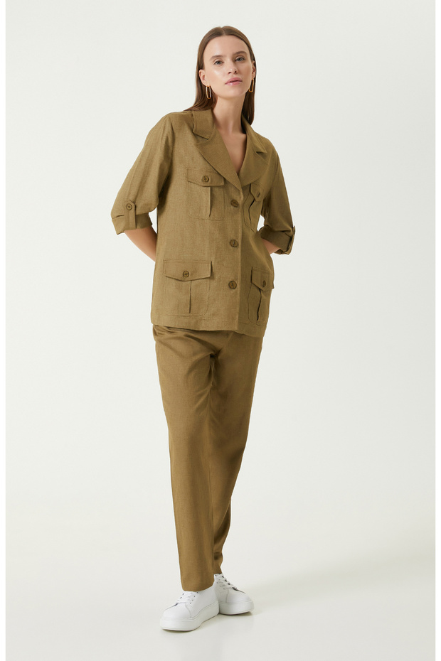 Haki Keten Ceket - 3