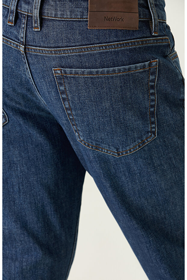 Lacivert Denim Pantolon - 5