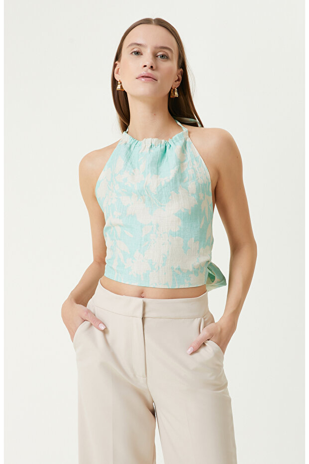 Mint Desenli Bluz - 1