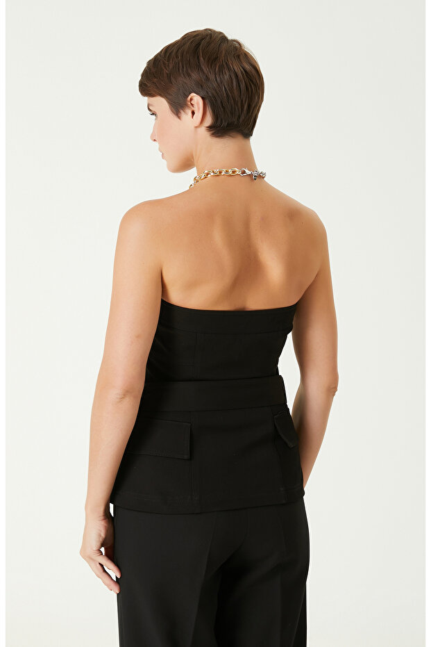 Siyah Kemerli Büstiyer - 6