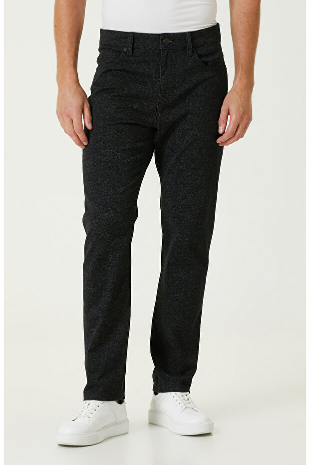 Siyah Denim Görünümlü Casual Pantolon - 2