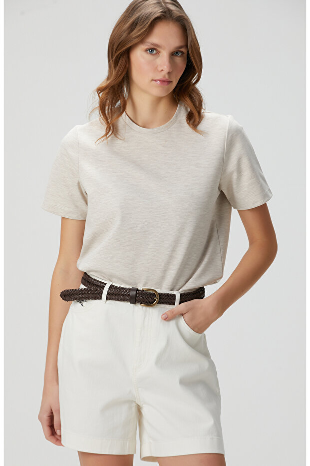 Bej Melanj T-shirt - 1