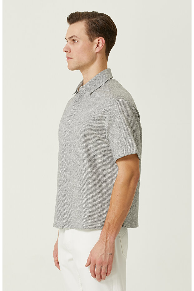 Gri Keten Gömlek - 4