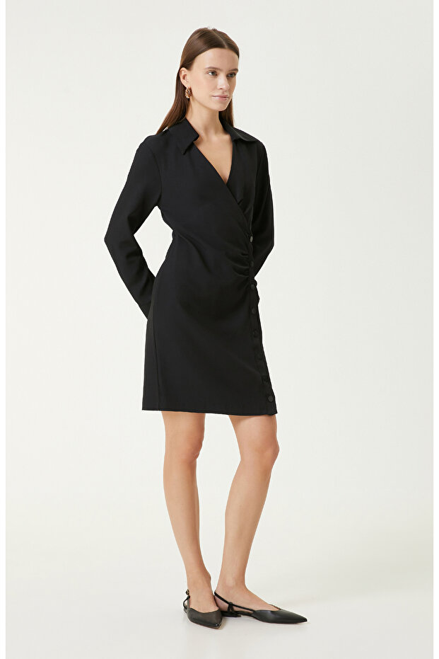 Siyah Mini Elbise - 4