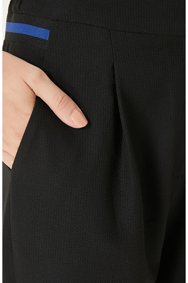 Siyah N-Tech Gofreli Pantolon - 4