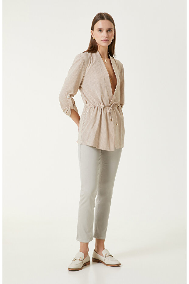 Bej Çizgili Ceket - 3