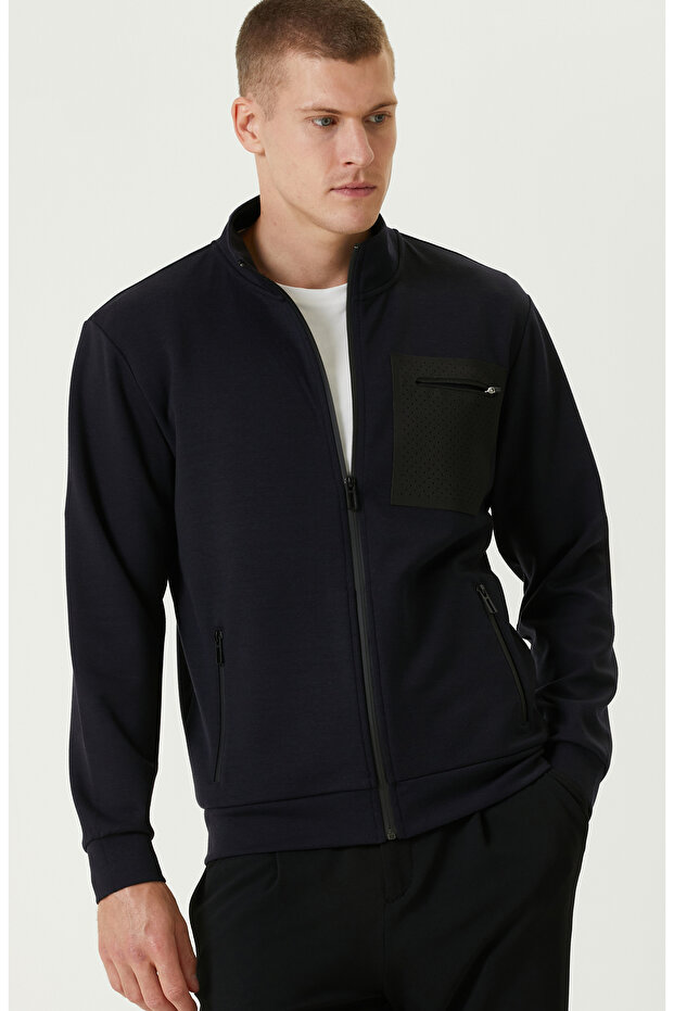 Lacivert N-Tech Fermuarlı SweaTshirt - 2