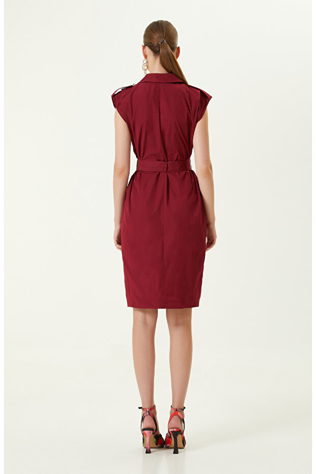 Vişne Diz Boy Elbise - 5