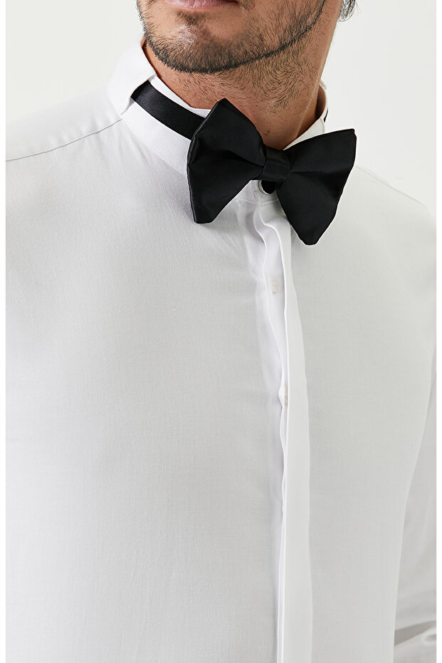 Beyaz Smokin Gömleği - 5