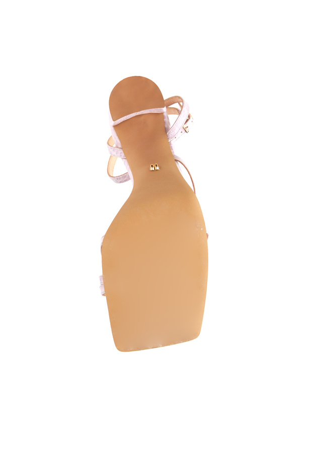 Lila Kadın Deri Sandalet - 5