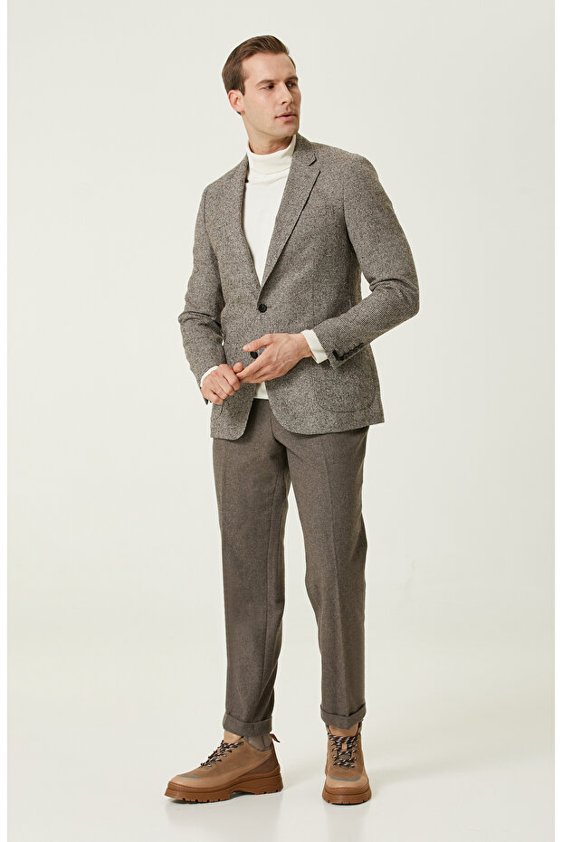 Bej Desenli Ceket - 3