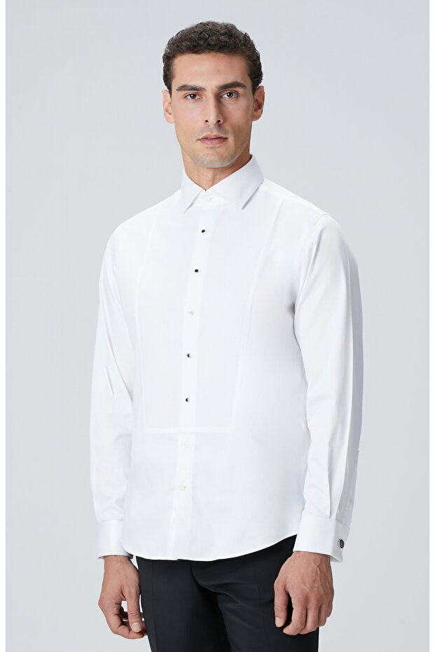 Beyaz Smokin Gömlek - 4