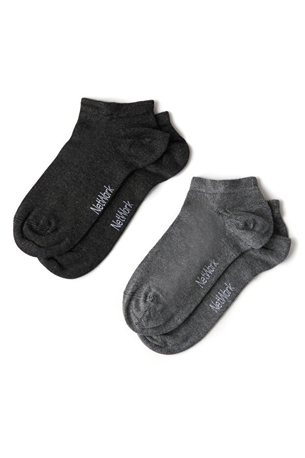 Gri Antrasit 2li Erkek Bambu Çorap Seti - 1