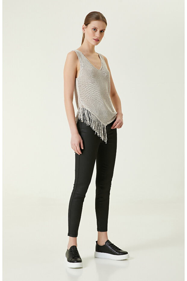 Bej Püsküllü Triko Atlet - 3