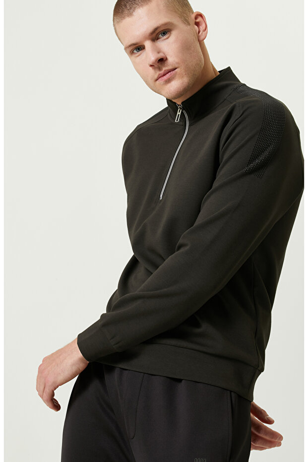 N-Tech Dik Yaka Haki Sweatshirt - 5