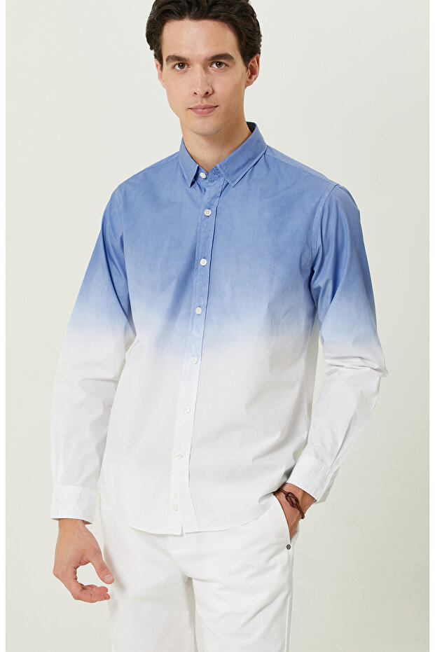 Saks Uzun Kollu Gömlek - 6