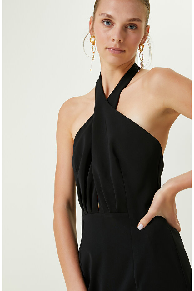 Kolsuz Siyah Elbise - 4