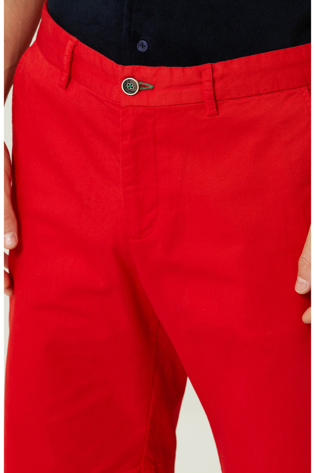 Kırmızı Duble Paça Şort - 4