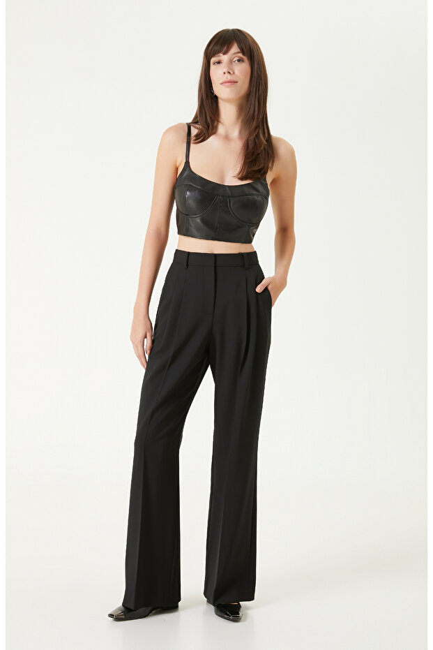 Siyah Deri Büstiyer - 4