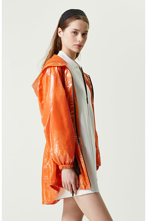 N-Tech Turuncu Kapüşonlu Pardesü - 2