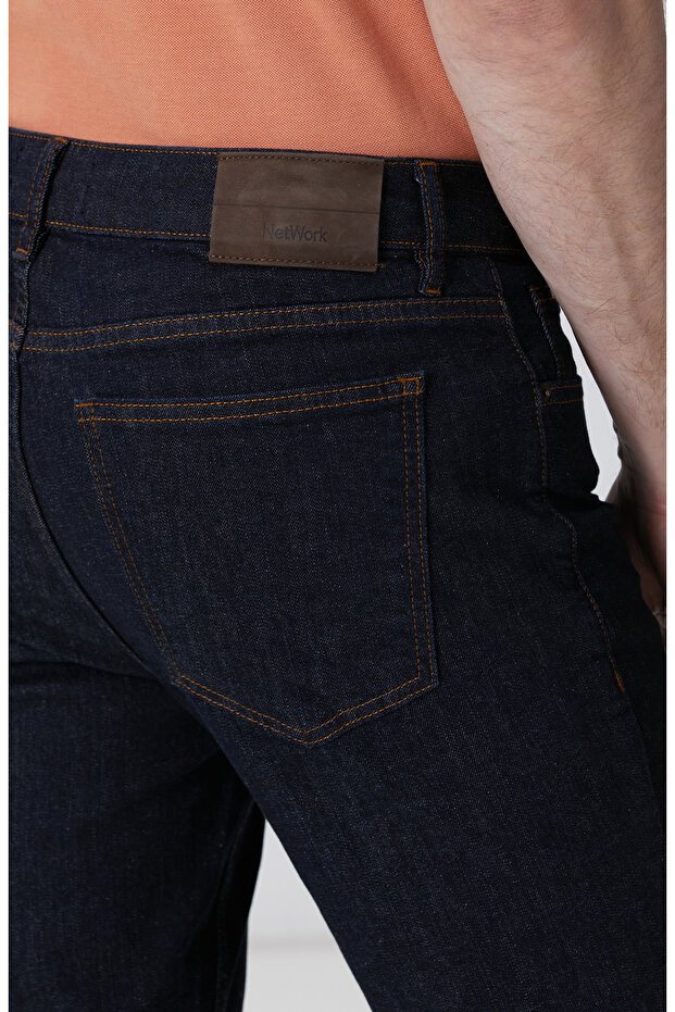 Lacivert Denim Pantolon - 5