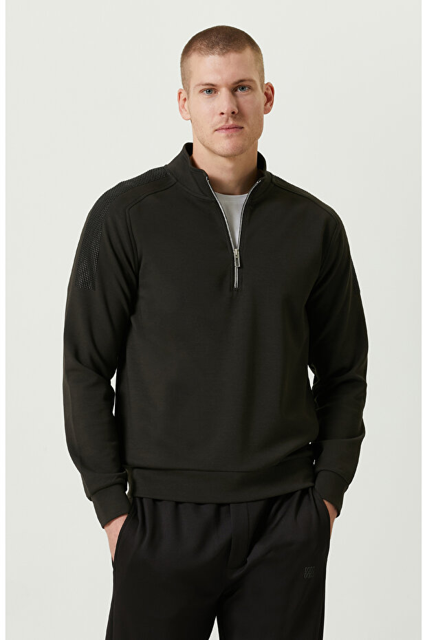 N-Tech Dik Yaka Haki Sweatshirt - 1