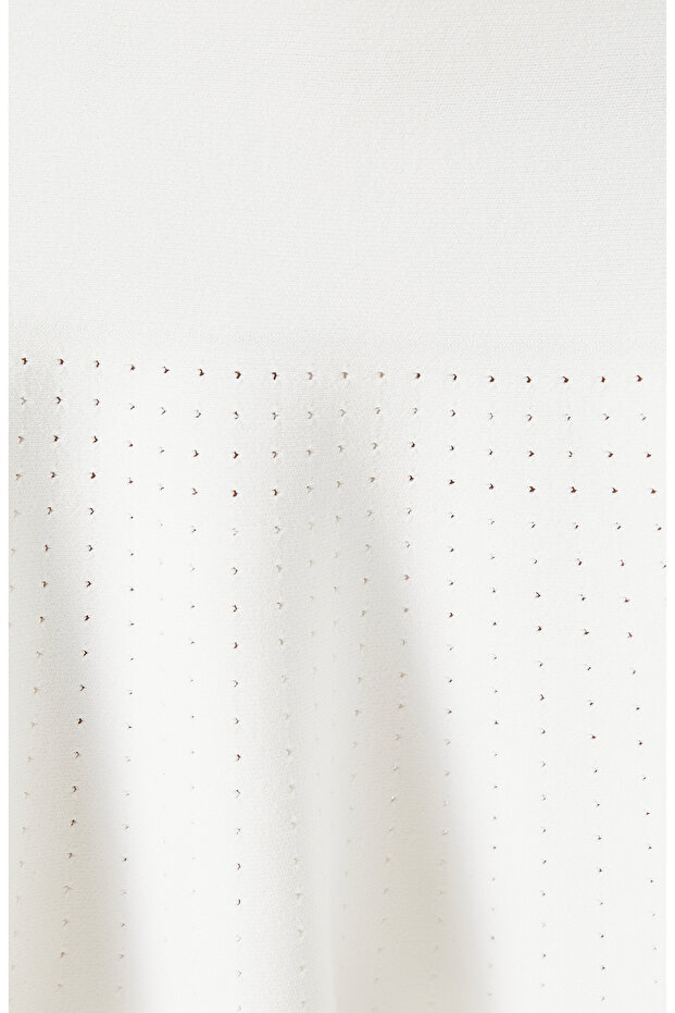 N-Tech Beyaz Ajurlu Mini Triko Etek - 4