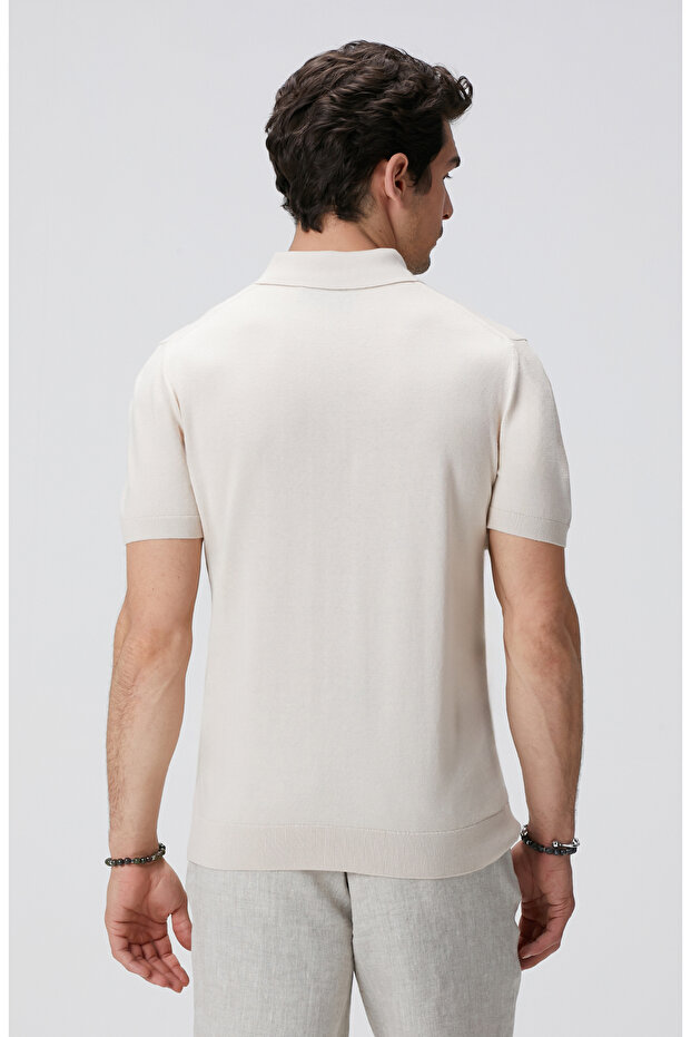 Bej Polo Yaka T-shirt - 5