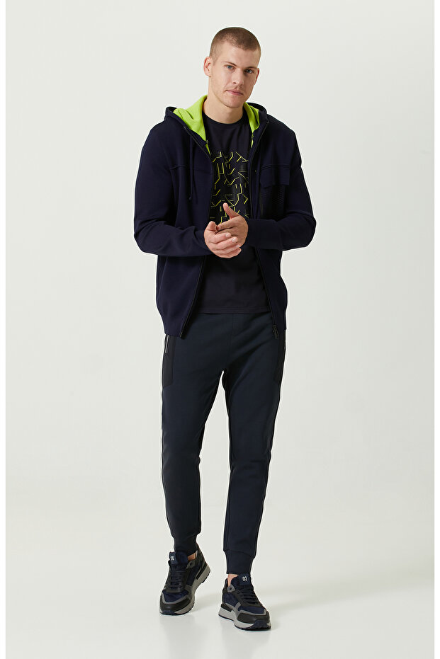 N-Tech Lacivert Kapüşon Yaka Triko Mont - 3