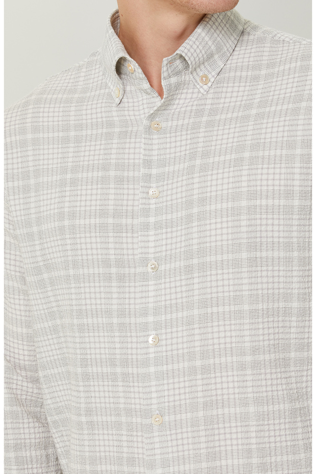 Ekru Ekose Gömlek - 6