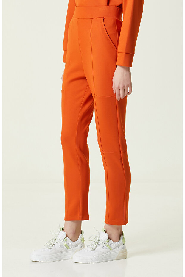 Turuncu Dar Paça Eşofman Altı - 3